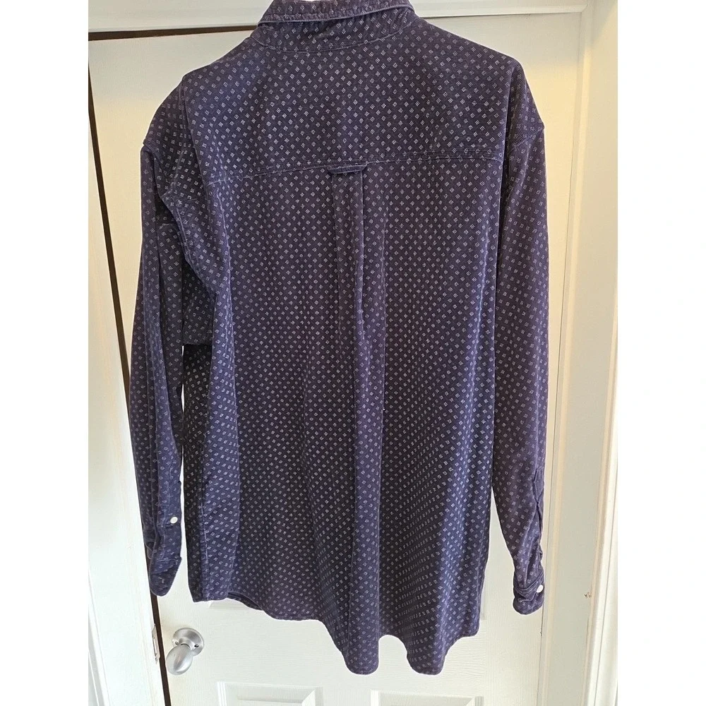 Vtg Northwest Territory Men Shirt XL Blue 100%‎ Cotton Retro Diamond Pattern